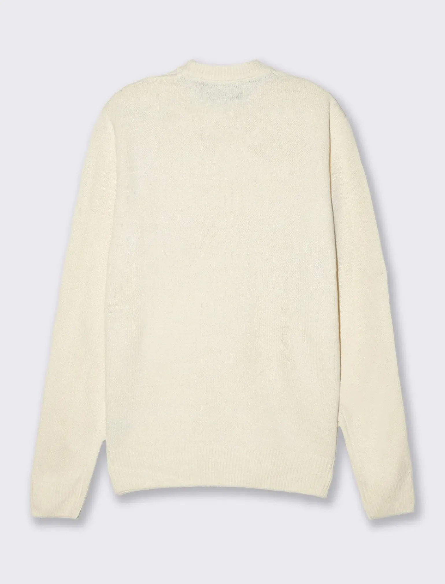 Uomo Piazza Italia Maglieria<Maglia girocollo lavorazione a trecce regular fit con costine - Bianco latte