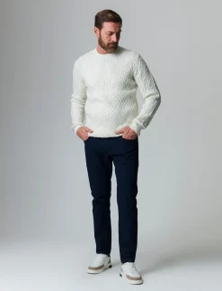 Uomo Piazza Italia Maglieria<Maglia girocollo lavorazione jacquard fantasia a rombi regular fit - panna