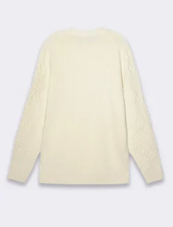 Uomo Piazza Italia Maglieria<Maglia girocollo lavorazione jacquard fantasia a rombi regular fit - panna