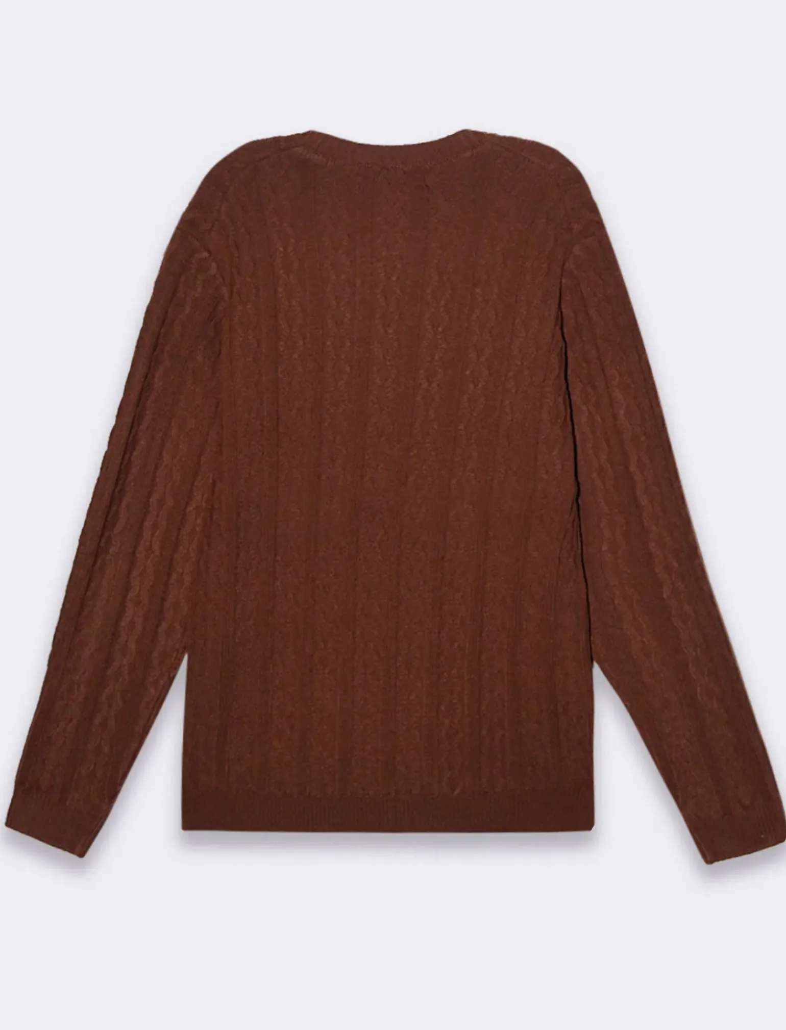 Uomo Piazza Italia Uomo|Maglieria<Maglia girocollo lavorazione jacquard atrecce e coste regular fit - Moka