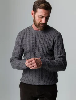 Uomo Piazza Italia Uomo|Maglieria<Maglia girocollo lavorazione jacquard atrecce e coste regular fit - mel.