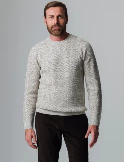 Uomo Piazza Italia Maglieria<Maglia girocollo lavorazione jacquard fantasia zig zag regular fit - ecru