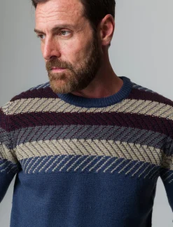 Uomo Piazza Italia Maglieria<Maglia girocollo lavorazione jacquard, fantasia a righe - Avion