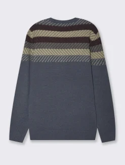 Uomo Piazza Italia Maglieria<Maglia girocollo lavorazione jacquard, fantasia a righe - Avion