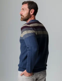 Uomo Piazza Italia Maglieria<Maglia girocollo lavorazione jacquard, fantasia a righe - Avion