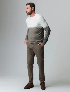 Uomo Piazza Italia Maglieria<Maglia girocollo lavorazione jacquard fantasia a fasce, regular fit - fango