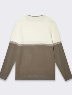 Uomo Piazza Italia Maglieria<Maglia girocollo lavorazione jacquard fantasia a fasce, regular fit - fango