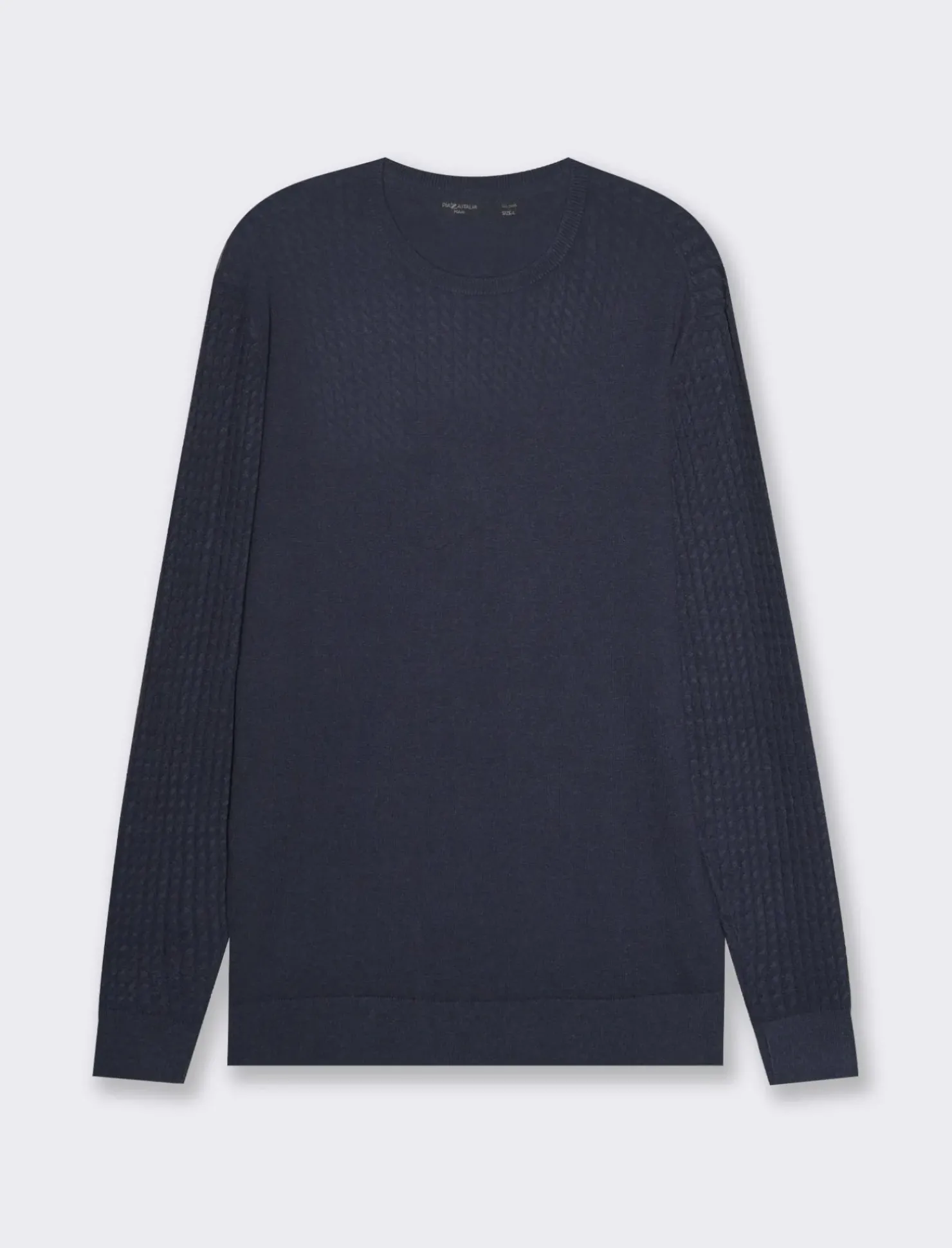 Piazza Italia Maglia girocollo lavorazione jacquard a treccine regular fit - Blu Store