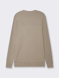 Uomo Piazza Italia Uomo|Maglieria<Maglia girocollo lavorazione jacquard a treccine regular fit - tortora