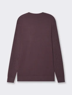 Uomo Piazza Italia Uomo|Maglieria<Maglia girocollo lavorazione jacquard a treccine regular fit - Bordeaux