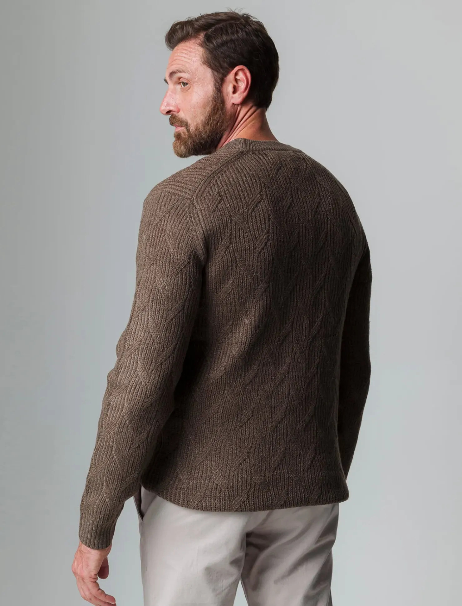 Piazza Italia Maglia girocollo lavorazione full jacquard regular fit - fango Grigio Store