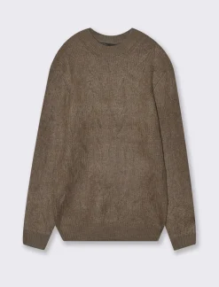 Uomo Piazza Italia Uomo|Maglieria<Maglia girocollo lavorazione full jacquard regular fit - fango