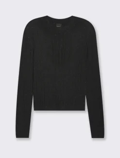 Donna Piazza Italia Donna|Maglieria<Maglia girocollo manica lunga lavorata con filo metallizzato vestibilità slim -