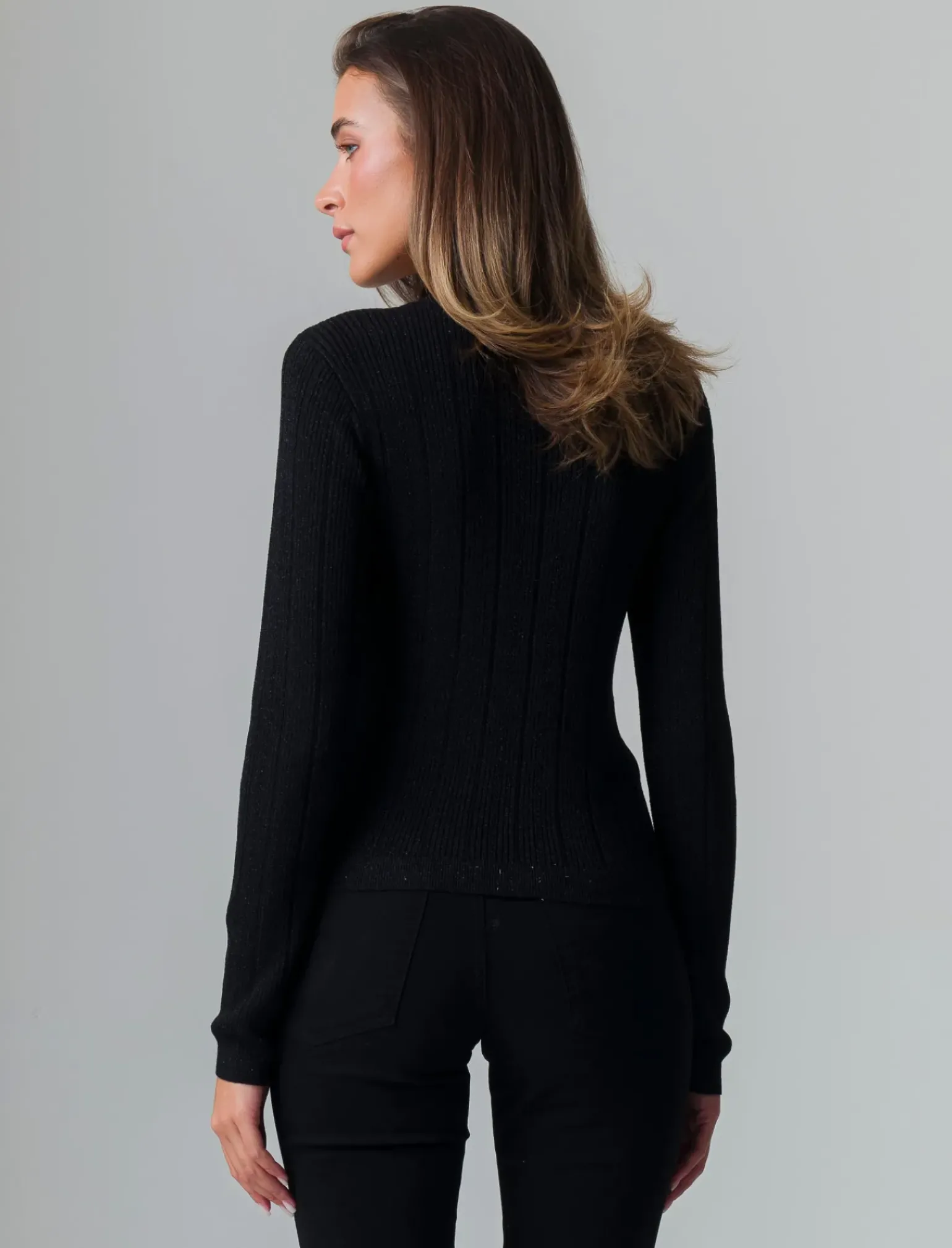 Donna Piazza Italia Donna|Maglieria<Maglia girocollo manica lunga lavorata con filo metallizzato vestibilità slim -