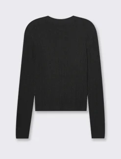 Donna Piazza Italia Donna|Maglieria<Maglia girocollo manica lunga lavorata con filo metallizzato vestibilità slim -