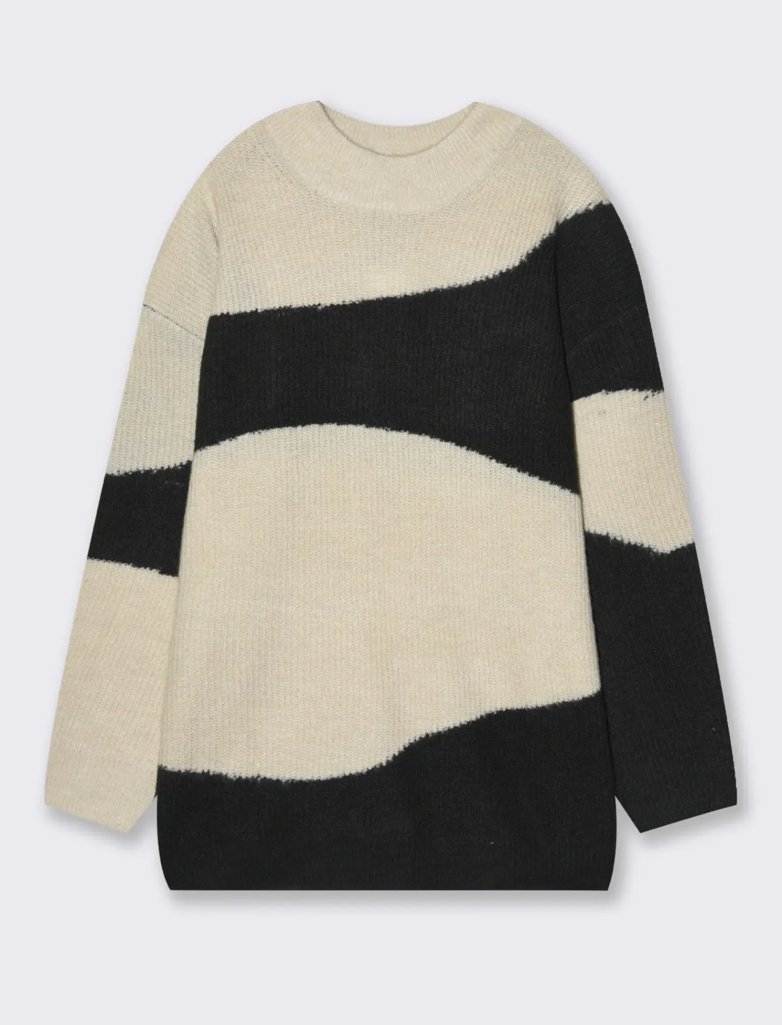 Donna Piazza Italia Donna|Maglieria<Maglia girocollo manica lunga a strisce e vestibilità oversize - var 1