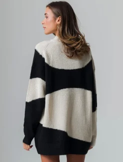 Donna Piazza Italia Donna|Maglieria<Maglia girocollo manica lunga a strisce e vestibilità oversize - var 1