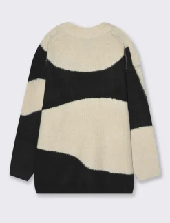 Donna Piazza Italia Donna|Maglieria<Maglia girocollo manica lunga a strisce e vestibilità oversize - var 1