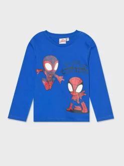 Piazza Italia T-Shirt E Top<Maglia girocollo manica lunga con stampe dei personaggi Marvel e Spidey -