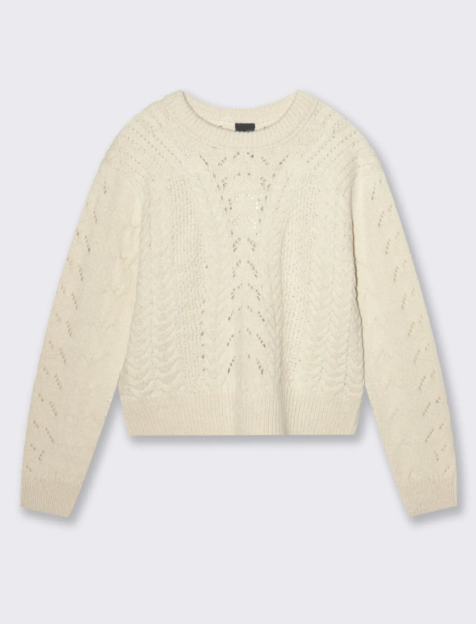 Donna Piazza Italia Maglieria<Maglia girocollo manica lunga e fondo a costa elastica - Avorio