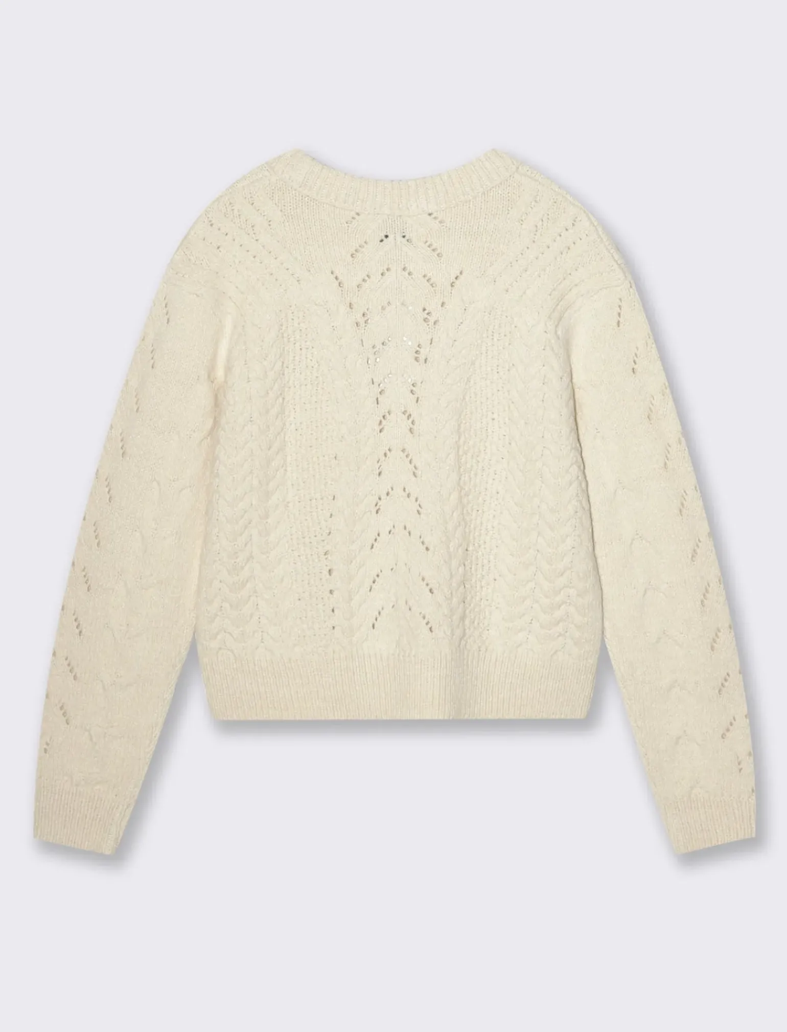 Donna Piazza Italia Maglieria<Maglia girocollo manica lunga e fondo a costa elastica - Avorio