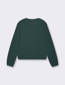 Donna Piazza Italia Maglieria<Maglia girocollo manica lunga con lavorazione a trecce in ciniglia - scuro