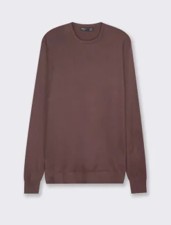 Uomo Piazza Italia Uomo|Maglieria<Maglia girocollo slim fit con costina al collo - Bordeaux