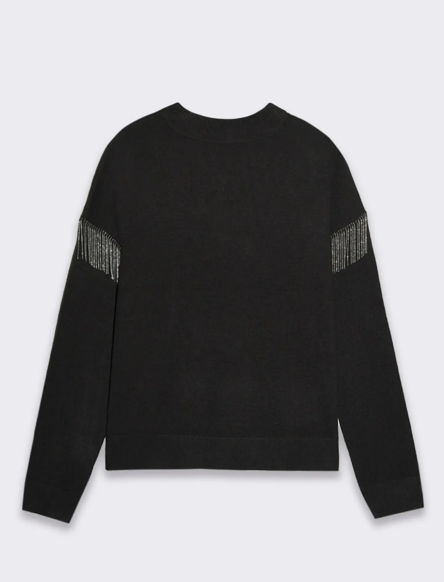 Donna Piazza Italia Donna|Maglieria<Maglia girocollo vestibilità morbida con applicazione catena su spalle - Nero