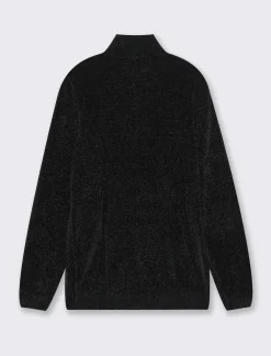 Uomo Piazza Italia Maglieria<Maglia in ciniglia collo alto con cerniera, regular fit - Nero