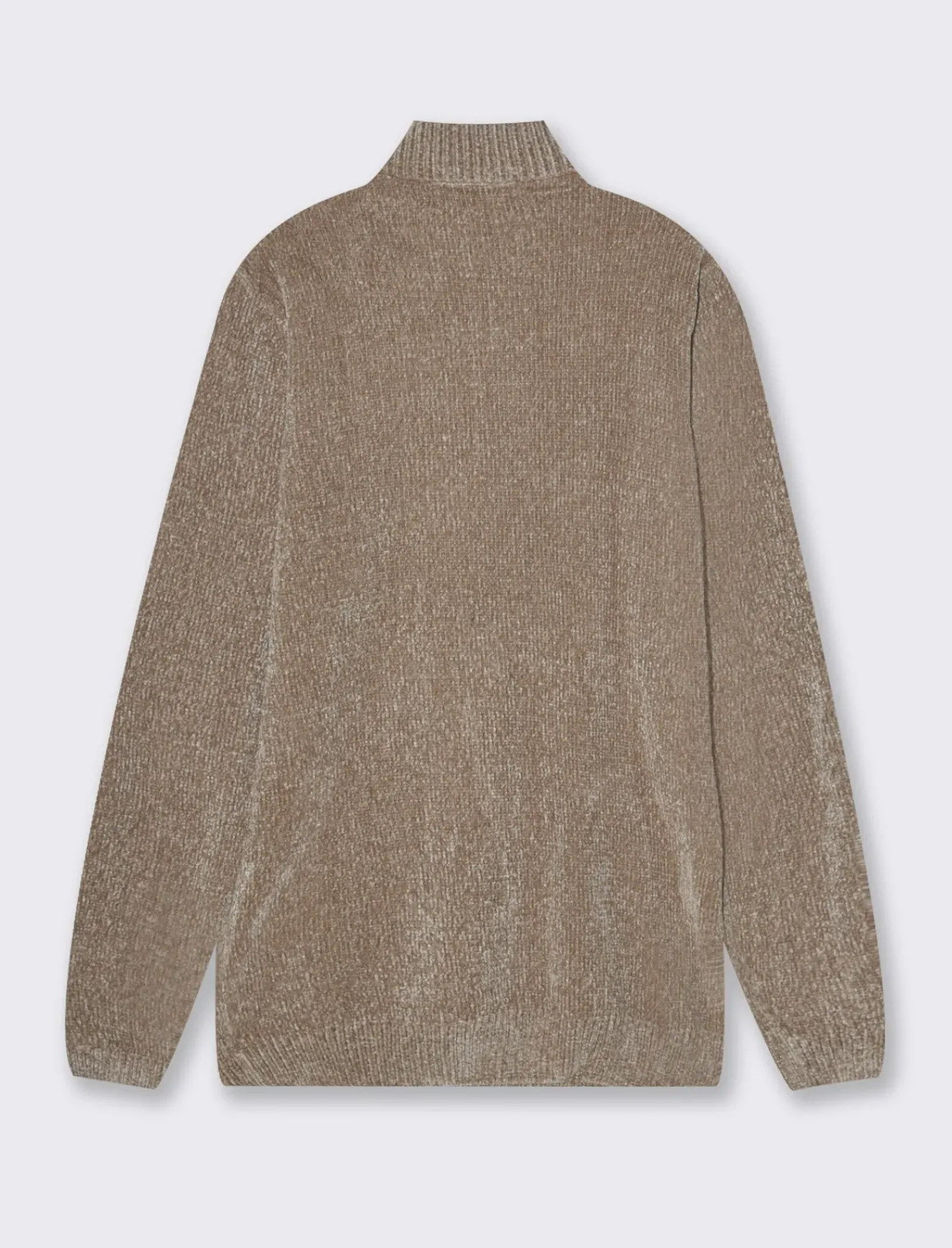 Uomo Piazza Italia Maglieria<Maglia in ciniglia collo alto con cerniera, regular fit - Grigio tortora