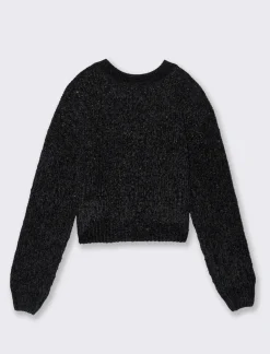 Donna Piazza Italia Maglieria<Maglia in ciniglia manica lunga applicazioni di paillettes e filo metallizzato - var 2