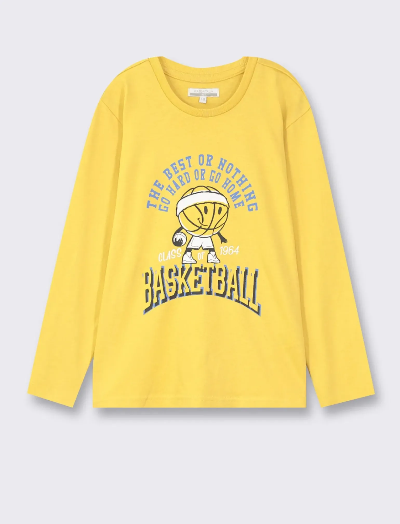 Bambino Piazza Italia Bambino|Maglieria<Maglia in cotone manica lunga con stampa frontale e vestibilità regular - Ocra