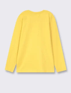 Bambino Piazza Italia Bambino|Maglieria<Maglia in cotone manica lunga con stampa frontale e vestibilità regular - Ocra