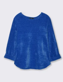 Donna Piazza Italia Maglieria<Maglia in filato effetto peluche tinta unita; scollo a barca; maniche lunghe. - Royal