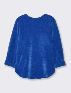 Donna Piazza Italia Maglieria<Maglia in filato effetto peluche tinta unita; scollo a barca; maniche lunghe. - Royal