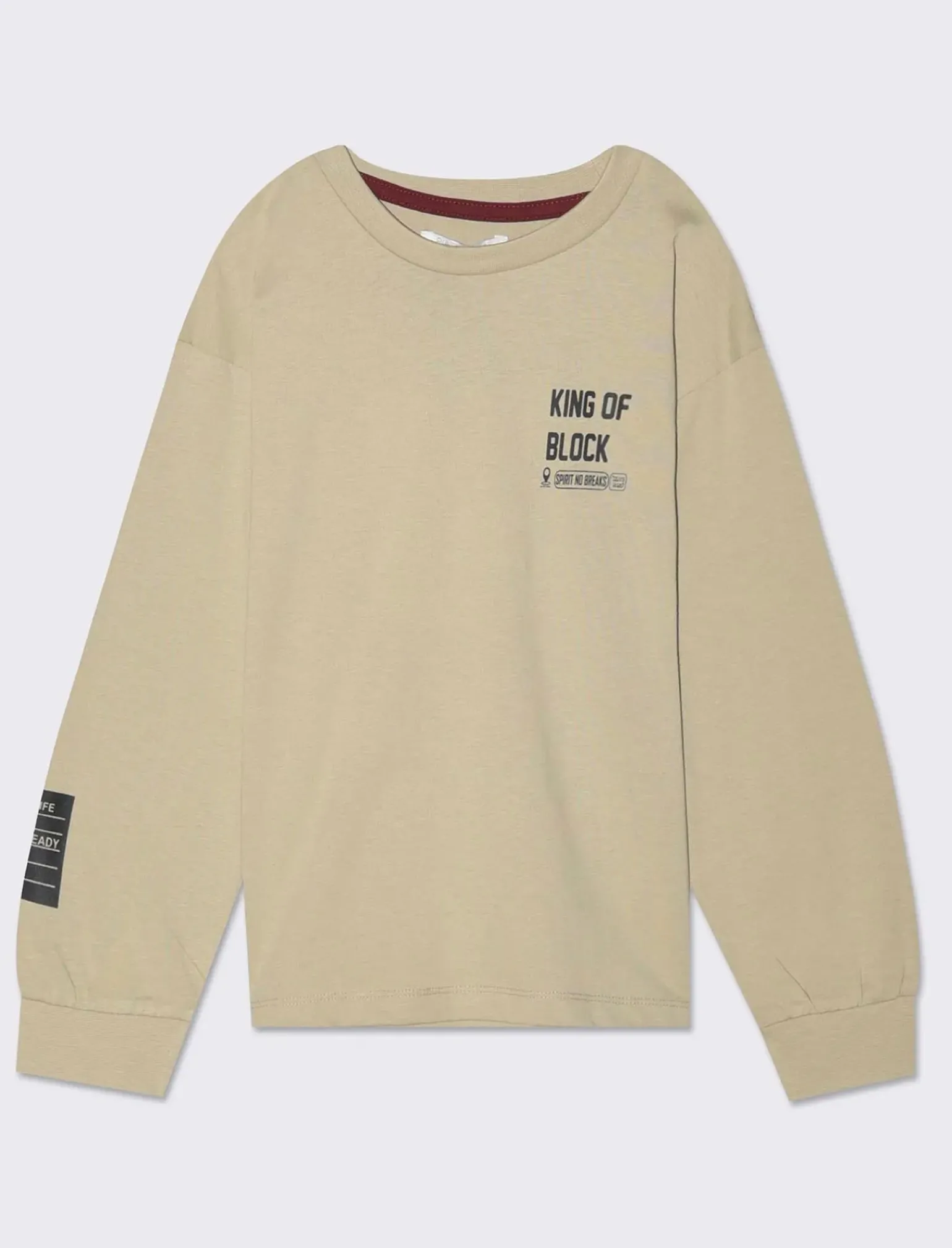 Bambino Piazza Italia Bambino|Maglieria<Maglia in jersey mano pesca maniche lunghe con stampa davanti e dietro -