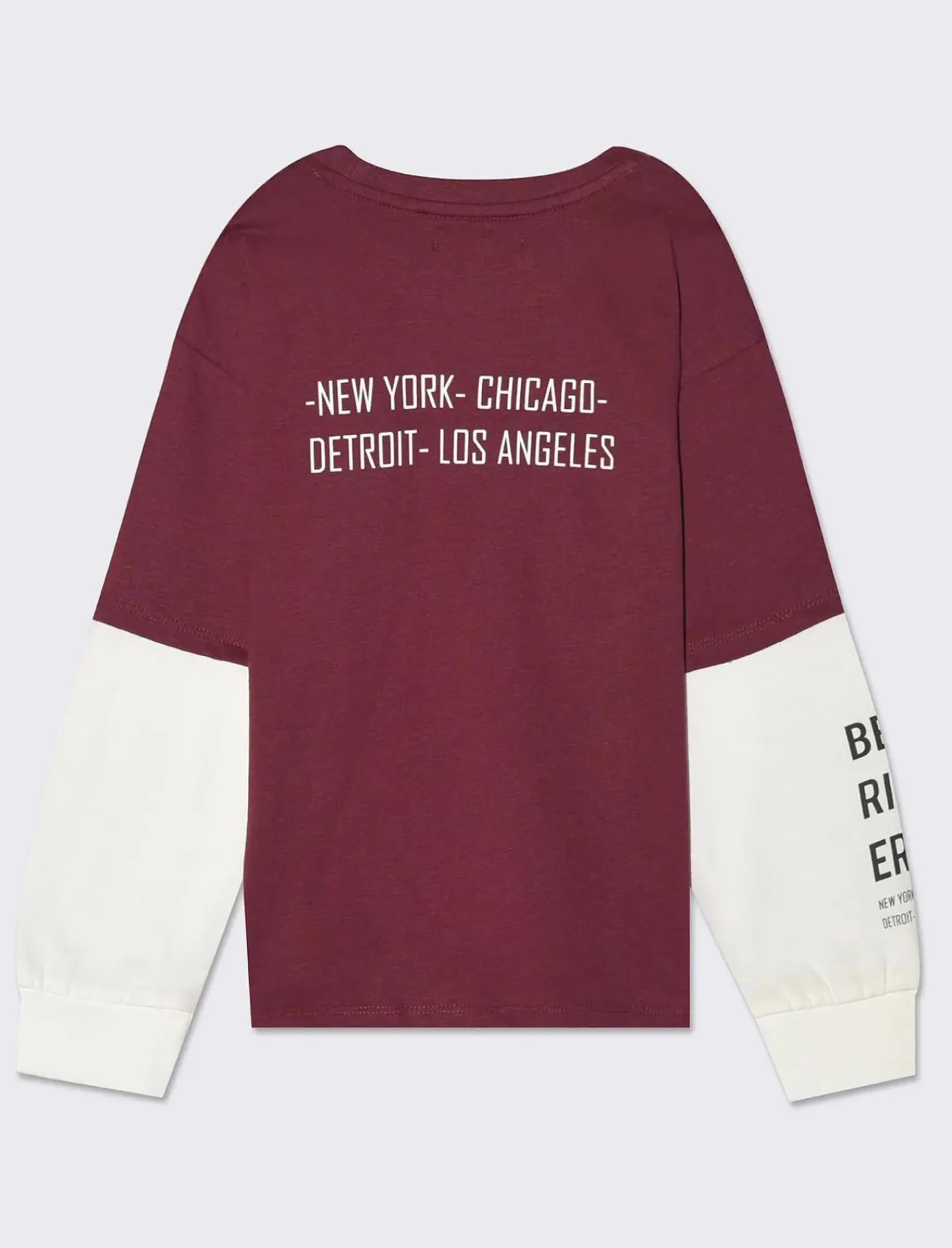 Bambino Piazza Italia Bambino|Maglieria<Maglia in jersey mano pesca doppia manica vestibilità over modello stile college - Bordeaux