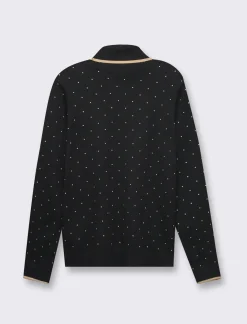 Donna Piazza Italia Donna|Maglieria<Maglia in morbido filato collo alto a con motivo floccato stampato -