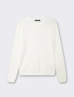 Donna Piazza Italia Donna|Maglieria<Maglia in morbido filato girocollo in jaquard effetto metallizzato - Avorio