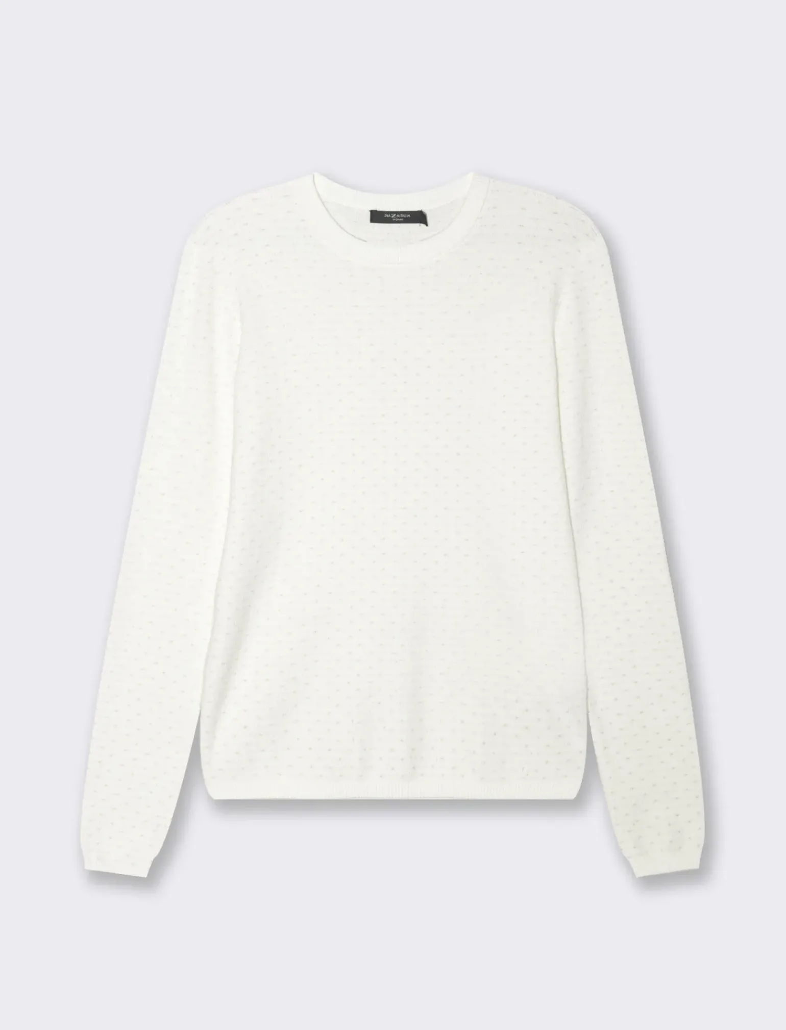 Donna Piazza Italia Donna|Maglieria<Maglia in morbido filato girocollo in jaquard effetto metallizzato - Avorio