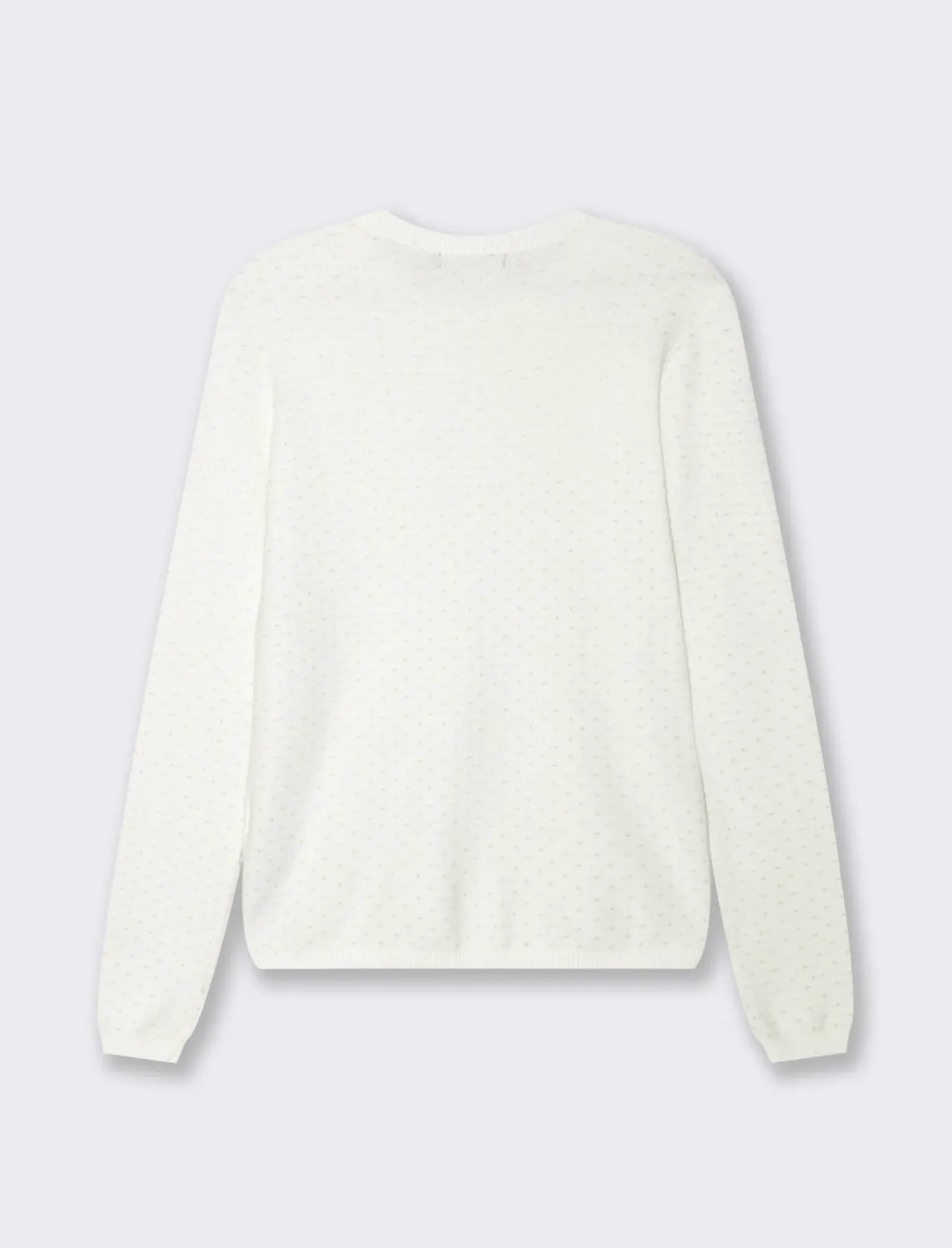 Donna Piazza Italia Donna|Maglieria<Maglia in morbido filato girocollo in jaquard effetto metallizzato - Avorio