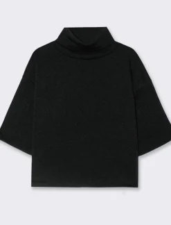 Donna Piazza Italia T-Shirt E Top<Maglia manica a 3/4 con strass - Nero