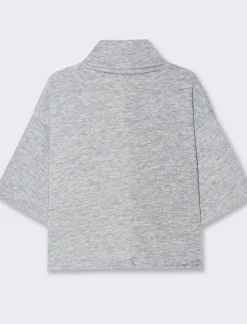 Donna Piazza Italia T-Shirt E Top<Maglia manica a 3/4 con strass - Grigio