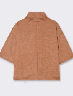 Donna Piazza Italia T-Shirt E Top<Maglia manica a 3/4 con strass - Cammello