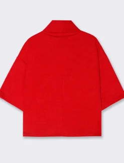 Donna Piazza Italia T-Shirt E Top<Maglia manica a 3/4 con strass - Rosso