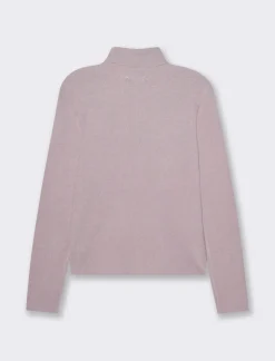 Donna Piazza Italia Donna|Maglieria<Maglia manica lunga con collo alto lavorazione a costina - Viola glicine