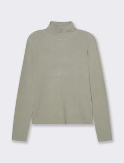 Donna Piazza Italia Donna|Maglieria<Maglia manica lunga con collo alto lavorazione a costina - Verdino