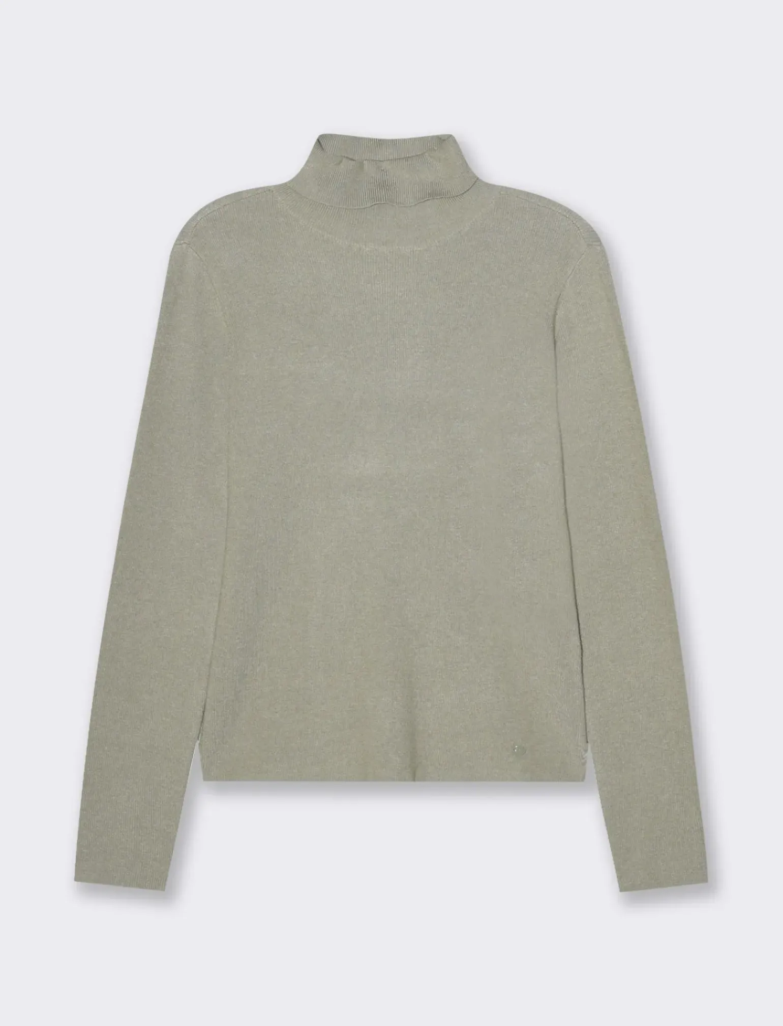 Donna Piazza Italia Donna|Maglieria<Maglia manica lunga con collo alto lavorazione a costina - Verdino