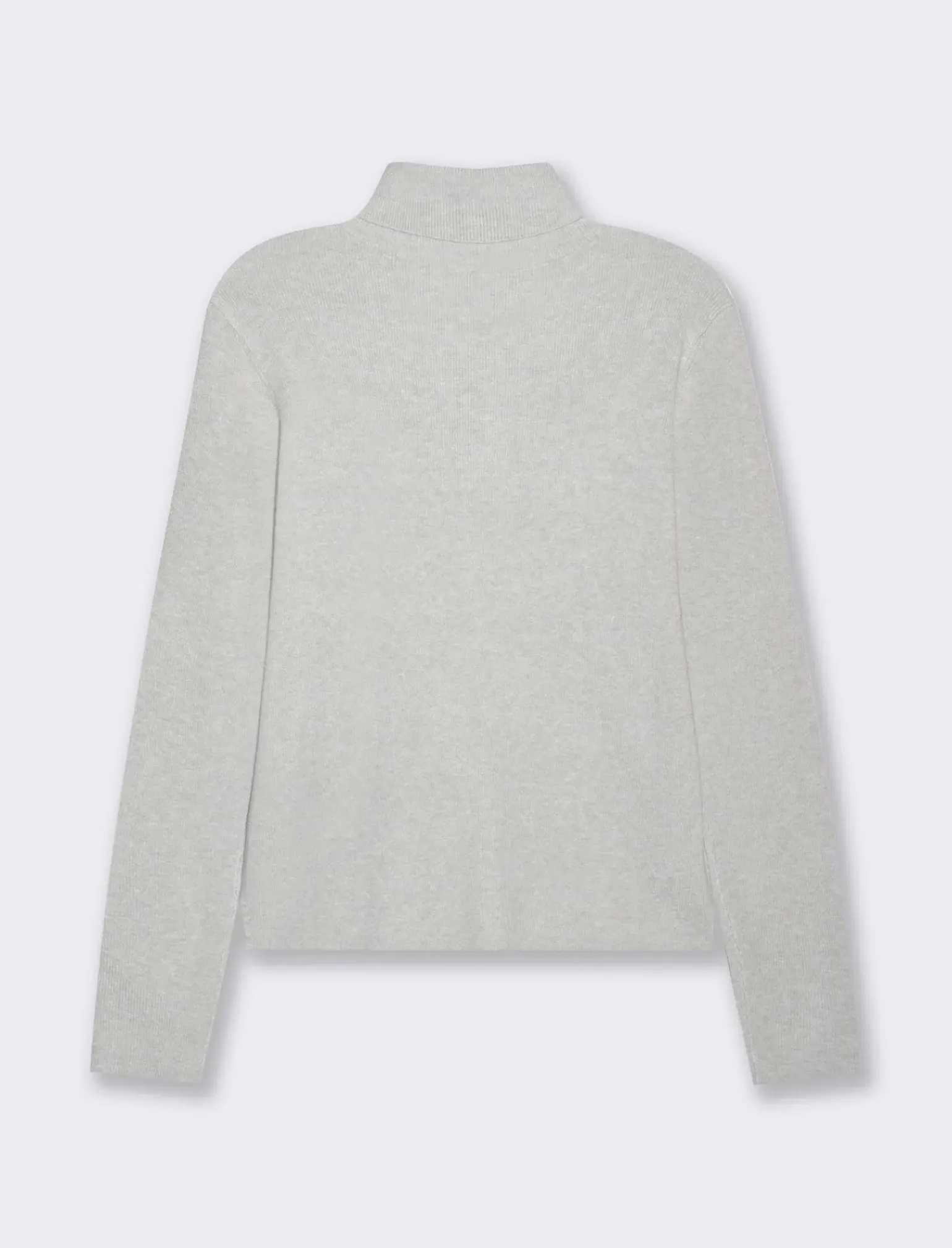 Donna Piazza Italia Donna|Maglieria<Maglia manica lunga con collo alto lavorazione a costina - Grigio chiaro