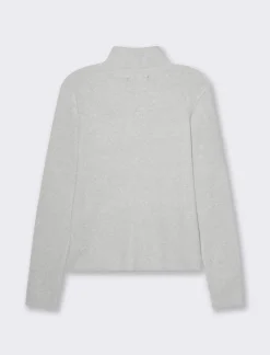 Donna Piazza Italia Donna|Maglieria<Maglia manica lunga con collo alto lavorazione a costina - Grigio chiaro